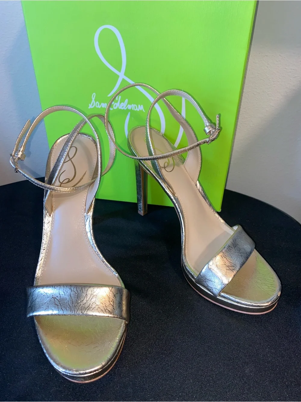 Sam Edelman Metallic Gold Strappy Slingback Heels